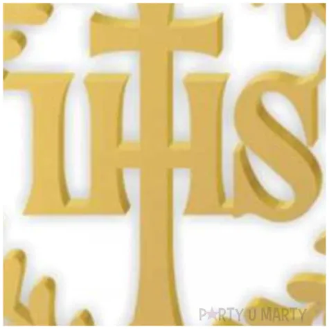 topper z pleksy komunia sw ihs wieniec zloty 24 cm