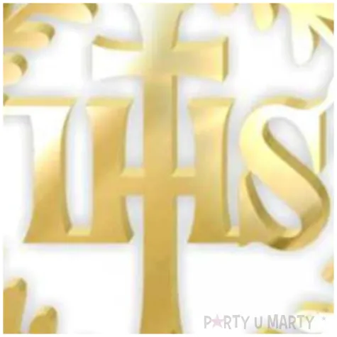 topper z pleksy komunia sw ihs wieniec zloty lustrzany 24 cm