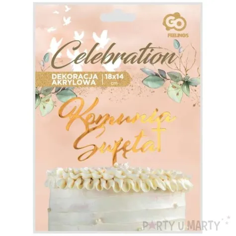 topper z pleksy komunia swieta godan 14x18 cm