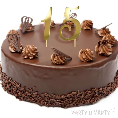 topper z pleksy liczba 1 zloty lustrzany 18 cm