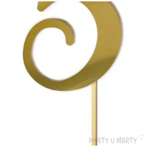 topper z pleksy liczba 5 zloty lustrzany 18 cm