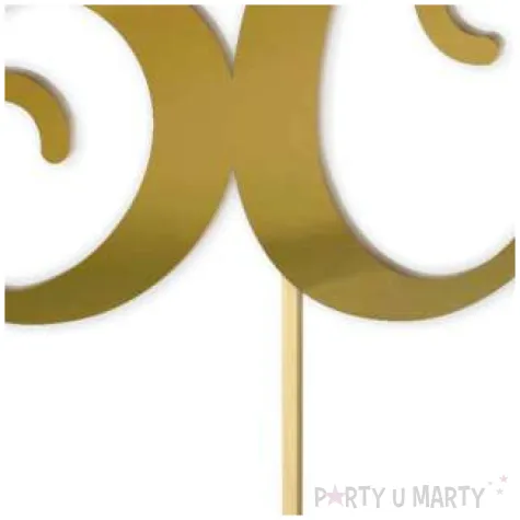 topper z pleksy liczba 50 zloty lustrzany 18 cm