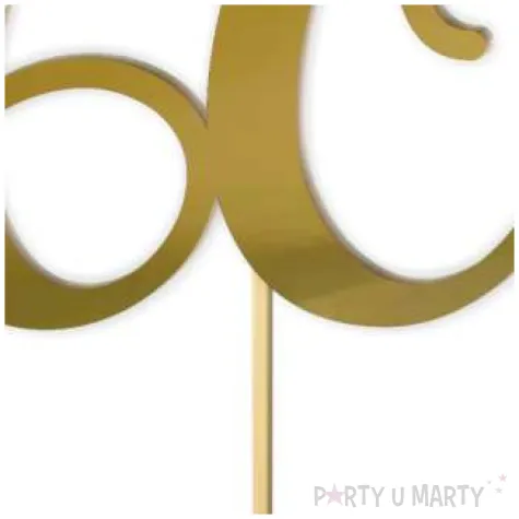 topper z pleksy liczba 60 zloty lustrzany 18 cm