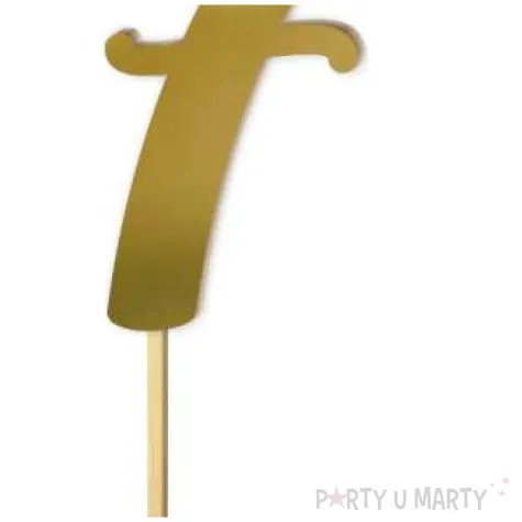 topper z pleksy liczba 7 zloty lustrzany 18 cm