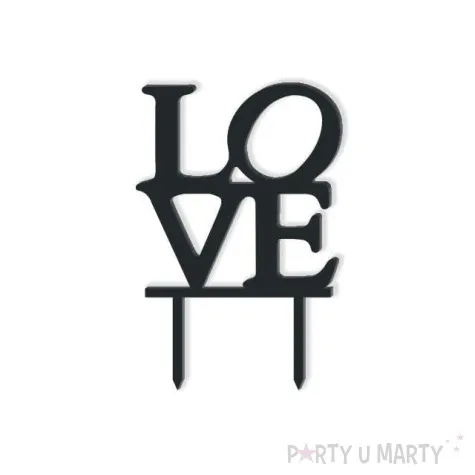 topper z pleksy love czarna 16 cm