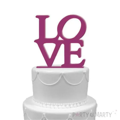 topper z pleksy love fuksja 16 cm