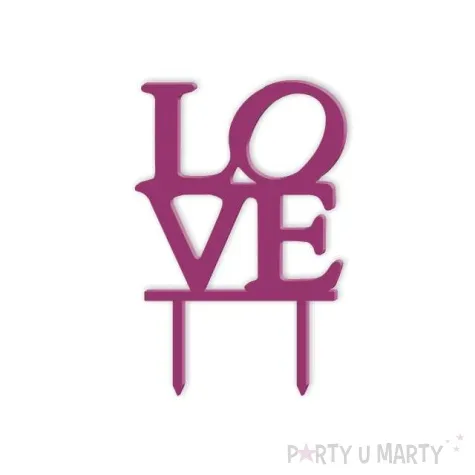 topper z pleksy love fuksja 16 cm