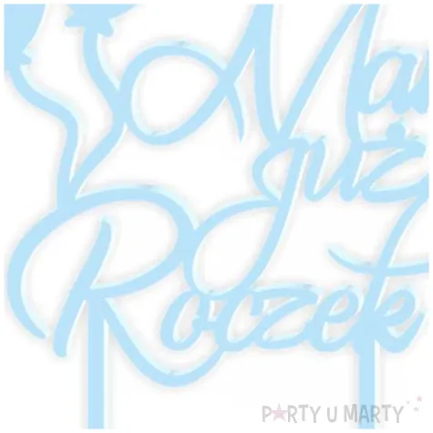 topper z pleksy mam juz roczek niebieski pastel 18 5 cm