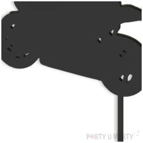 topper z pleksy motocyklista czarny 11x17 5 cm