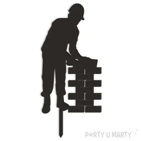 topper z pleksy murarz tynkarz czarny 8x18 cm