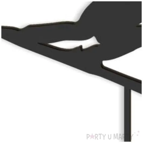 topper z pleksy narciarz czarny 14x14 cm