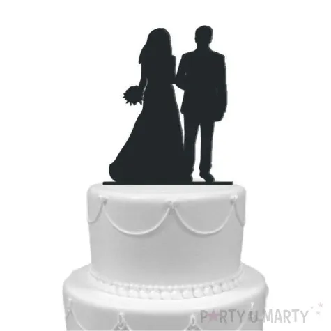 topper z pleksy para mloda classic czarna 13 cm