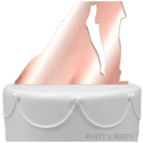 topper z pleksy para mloda pacalunek rose gold lustrzany 12 cm