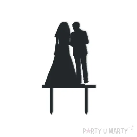 topper z pleksy para mloda premium czarna 12 5 cm