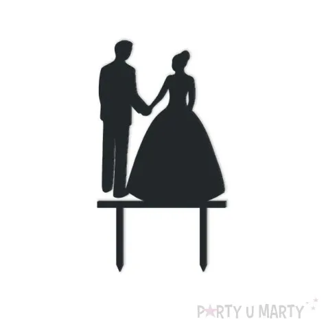 topper z pleksy para mloda razem lepiej czarna 13 cm