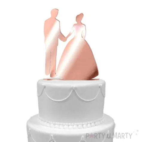 topper z pleksy para mloda tylko razem rose gold lustrzany 13 cm