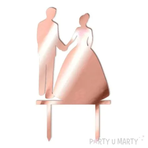 topper z pleksy para mloda tylko razem rose gold lustrzany 13 cm