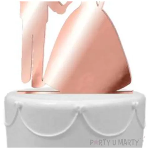 topper z pleksy para mloda tylko razem rose gold lustrzany 13 cm