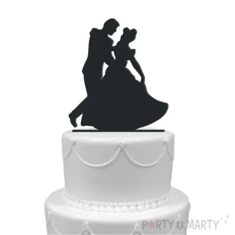 topper z pleksy para mloda w tancu czarna 12 5 cm