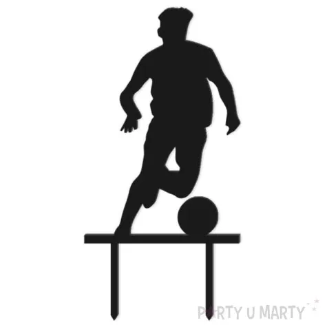 topper z pleksy pilkarz w ataku czarny 9 5x19 cm