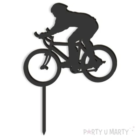 topper z pleksy rowerzysta czarny 11x15 5 cm