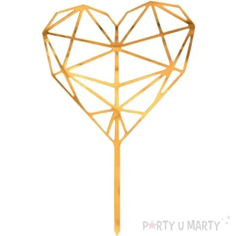 topper z pleksy serce love is in the air zloty godan 16 cm