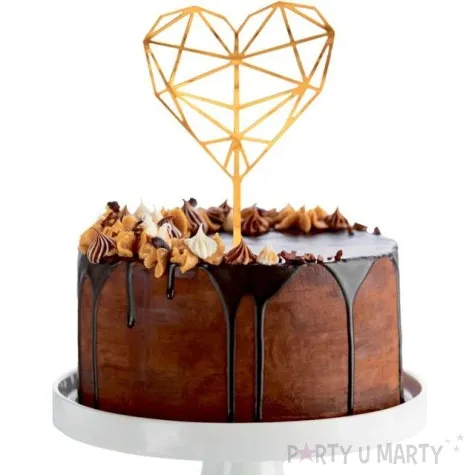 topper z pleksy serce love is in the air zloty godan 16 cm