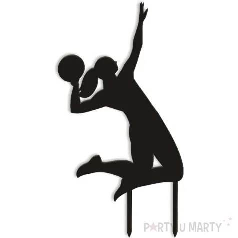 topper z pleksy siatkarka czarny 11x20 cm