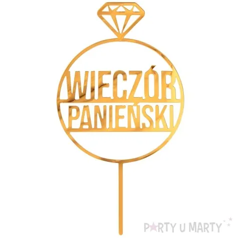 topper z pleksy wieczor panienski pierscionek zloty godan 10x18 cm