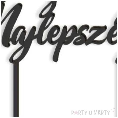 topper z pleksy wszystkiego najlepszego czarny 15 cm