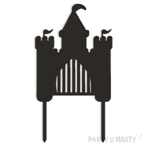 topper z pleksy zamek ksiezniczki czarny 10x18 cm