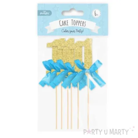 toppery cyfra 1 roczek niebiesko zlote partypal 6 szt