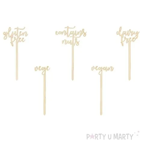 toppery drewniane gluten free vegan contains nuts partydeco 16 cm
