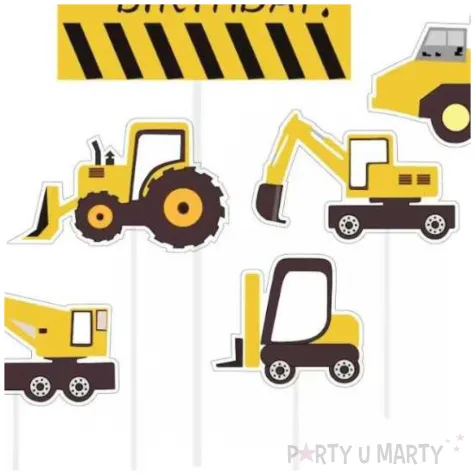 toppery pojazdy budowlane happy birthday jix 7 szt