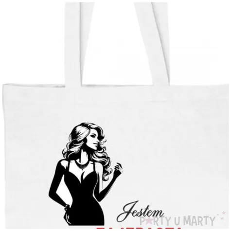 torba biala na zakupy nadruk walentynki jestem zajebista sprawa oczywista