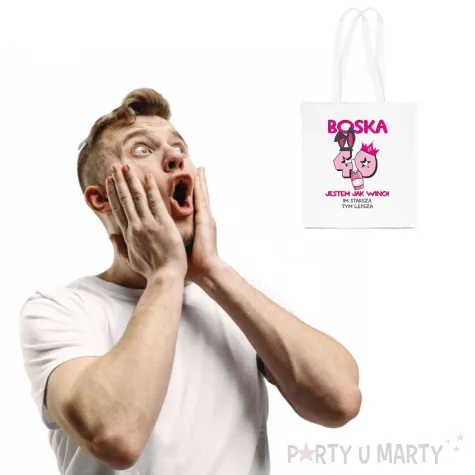 torba eko boska 40 jestem jak wino bialy 40x35 cm
