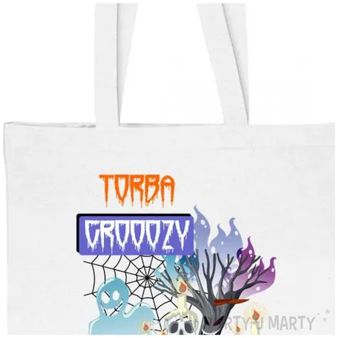 torba eko halloween mroczne tajemnice bialy 40x35 cm