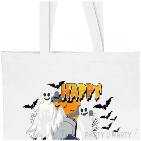 torba eko happy halloween noc z duchami bialy 40x35 cm