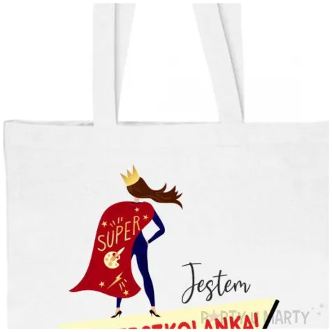 torba eko jestem przedszkolanka jaka jest twoja super moc bialy 40x35 cm