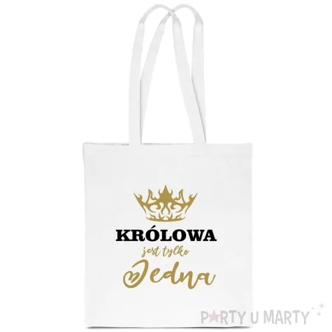 torba eko krolowa jest tylko jedna bialy 40x35 cm