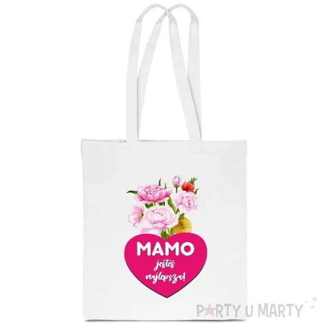 torba eko mamo jestes najlepsza bialy 40x35 cm