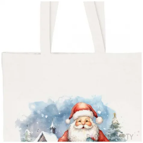 torba eko mikolaj i zimowy domek bialy 40x35 cm