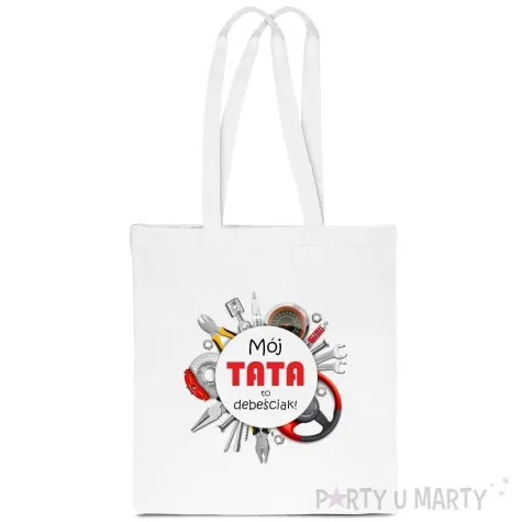 torba eko moj tata to debesciak bialy 40x35 cm