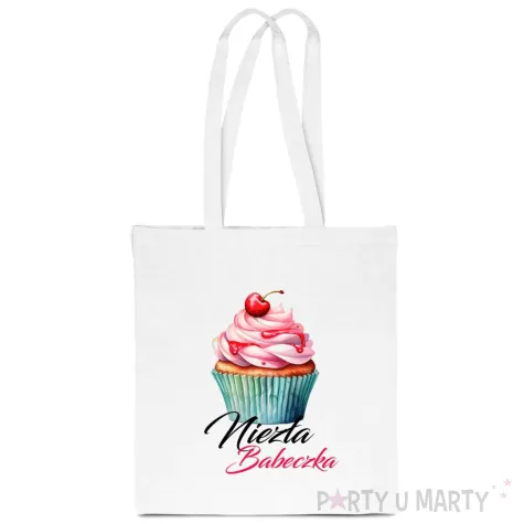 torba eko niezla babeczka bialy 40x35 cm