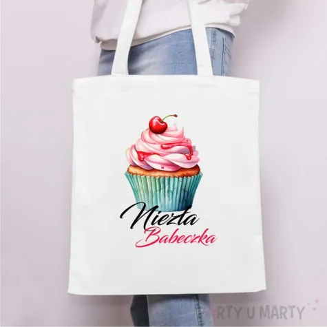 torba eko niezla babeczka bialy 40x35 cm