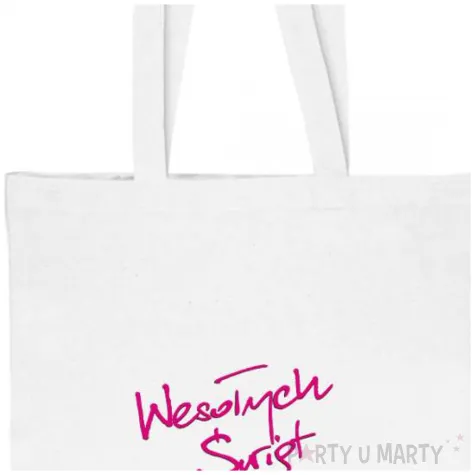 torba eko wesolych swiat trzy pisanki bialy 40x35 cm