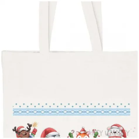 torba eko zimowe zwierzatka w szalikach bialy 40x35 cm