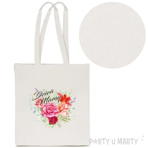 torba premium dzien mamy kwiaty ecru 40x34 cm