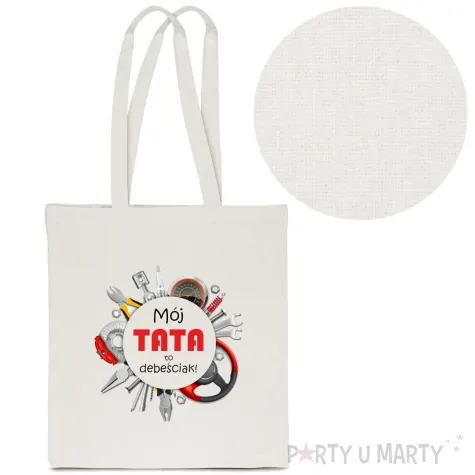 torba premium moj tata to debesciak ecru 40x34 cm