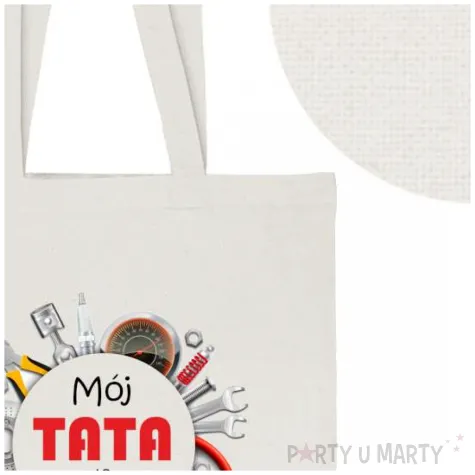 torba premium moj tata to debesciak ecru 40x34 cm